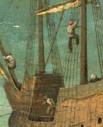 Schiffsrigging-Detail aus dem Turm von Babel, 1563